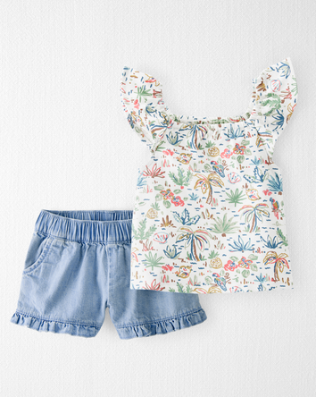 Baby 2-Piece Organic Cotton Tropical Paradise Print Set, 