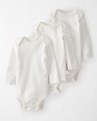 3-Pack Organic Cotton Rib Bodysuits, image 1 of 4 slides