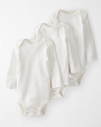 3-Pack Organic Cotton Rib Bodysuits, 