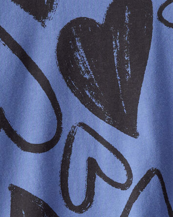 Girls Heart Pocket Tee - Blue, 