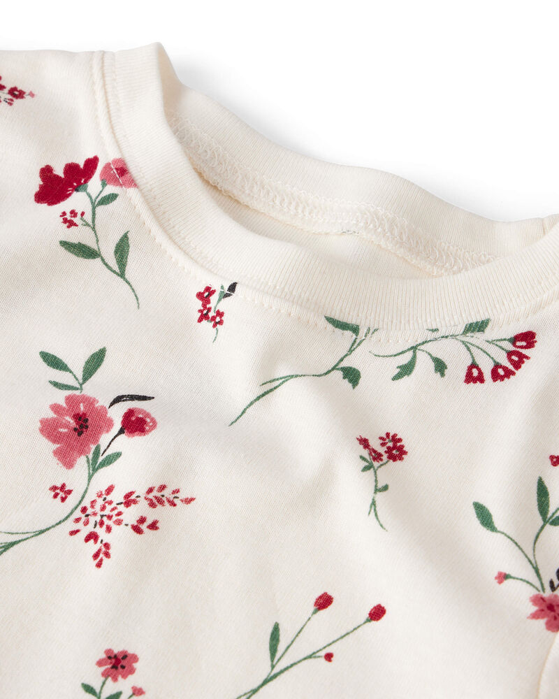Toddler Girl Organic Cotton Pajamas in Rosethorn Hollow Print, image 3 of 5 slides