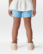 Toddler Heart Drop Print Drawstring Shorts - Blue, image 3 of 7 slides