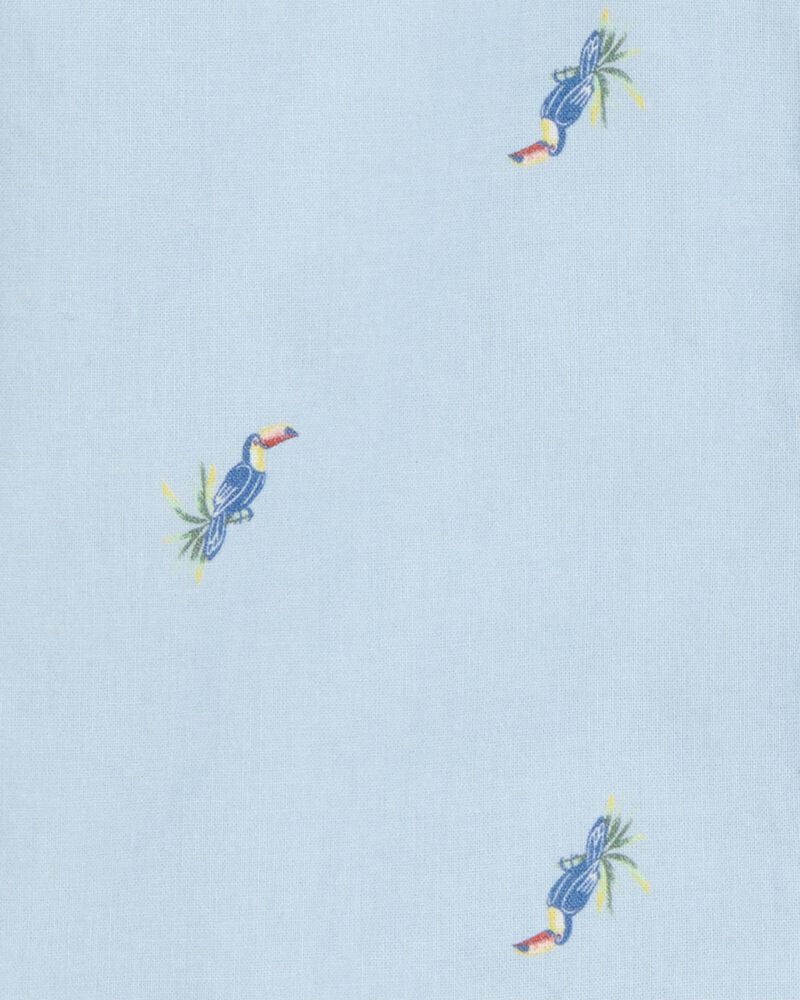 Toddler Boy Toucan Print Short-Sleeve Button-Front Shirt - Blue, image 2 of 3 slides