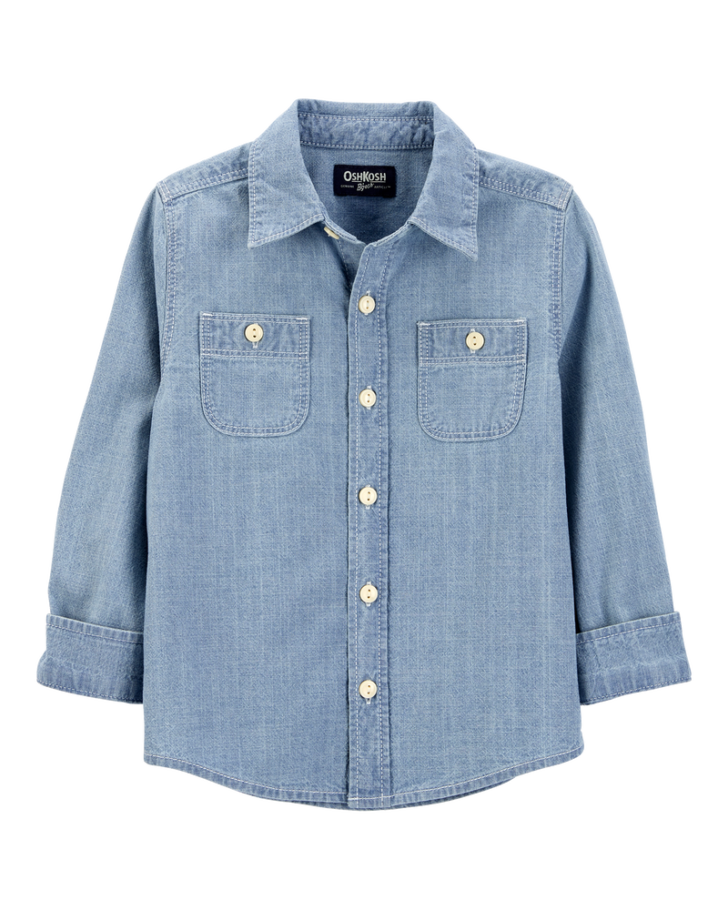 Toddler Chambray Button-Front Shirt, image 3 of 6 slides