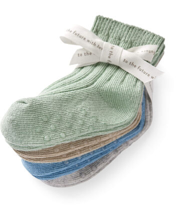 Baby 4-Pack No-Slip Socks Made with Organic Cotton, 