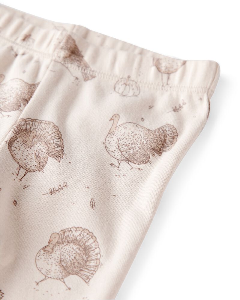 Baby 2-Piece Organic Cotton Ribbed Knit Set in Turkey Trot Print, image 2 of 4 slides