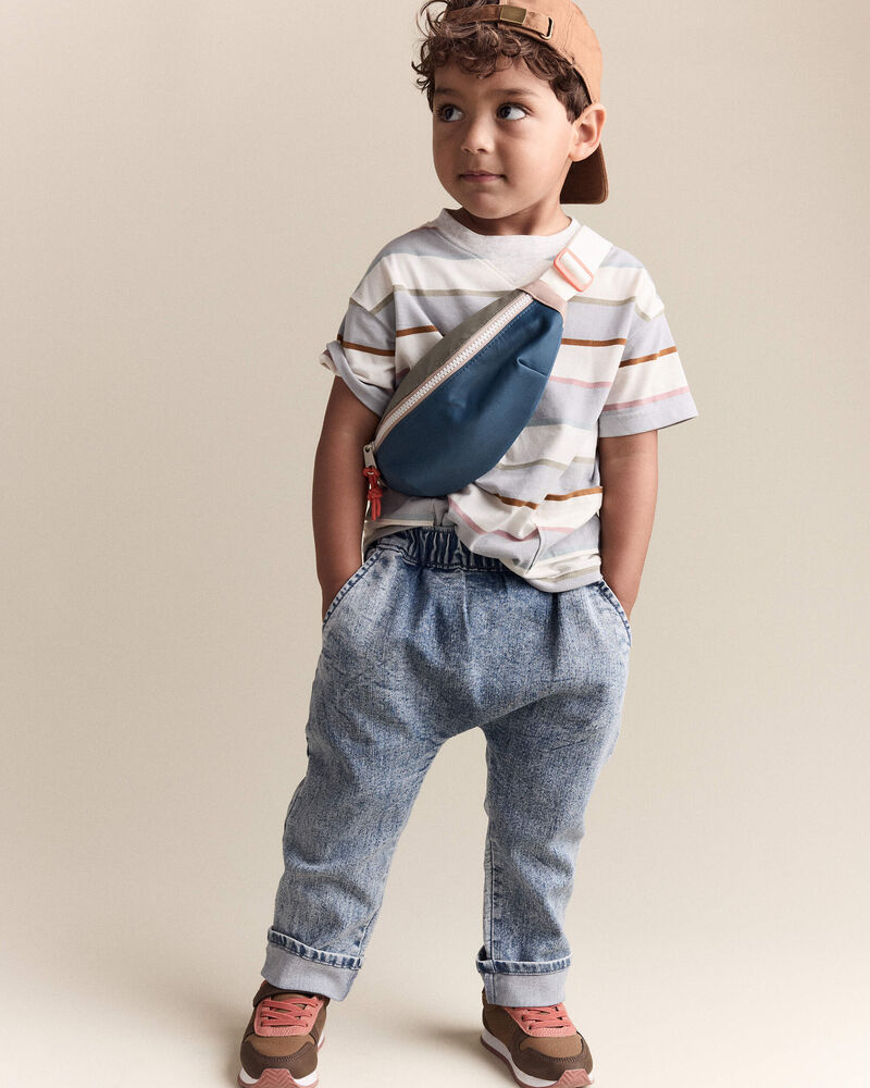 Toddler Playground Pant in Avenue Wash Denim - Blue, image 1 of 7 slides