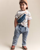 Toddler Playground Pant in Avenue Wash Denim - Blue, image 1 of 7 slides