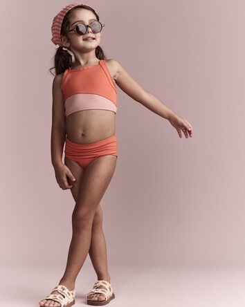 Toddler Girl Colorblock Tankini Set - Orange, 