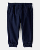 Baby Boy Twill Joggers - Navy, image 2 of 4 slides