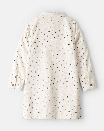 Girls Floral Corduroy Dress - Ivory, 