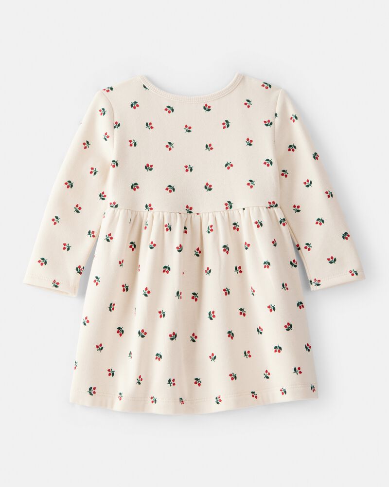 Baby Girl DayDream Fleece Holly Knit Dress - Ivory, image 2 of 4 slides