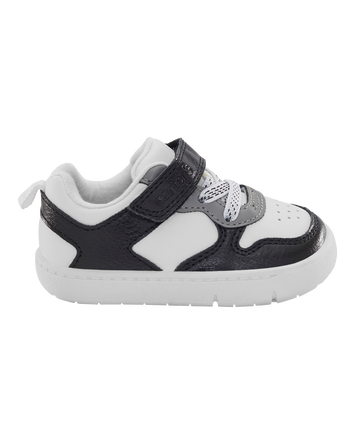 Baby Every Step&reg; First Walker Faux Leather Fashion Sneakers - White/Black, 