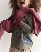 Toddler 'Rock Collector' Long-Sleeve Relaxed Graphic Tee - Olive, image 6 of 7 slides