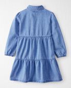 Girls Organic Cotton Denim Dress, image 2 of 5 slides