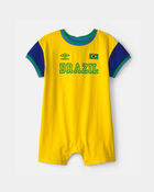 Baby Umbro Brazil Soccer Romper - Blue/Yellow/Green, image 1 of 6 slides