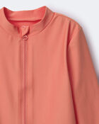 Toddler Full-Zip Long-Sleeve Rashguard - Orange, image 6 of 6 slides