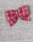 Baby Girl Bow Cotton Long-Sleeve Sweater - Grey, image 4 of 5 slides