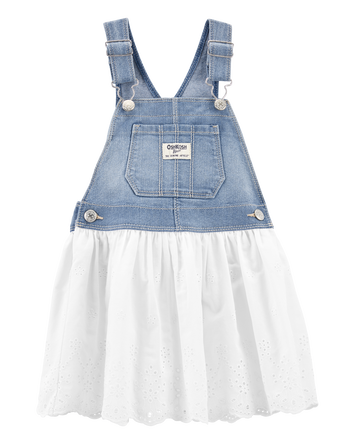 Toddler Denim Eyelet Jumper Dress, 