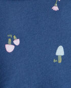 Toddler Girl Mushroom Print Long-Sleeve Cotton Dress - Blue, image 3 of 4 slides