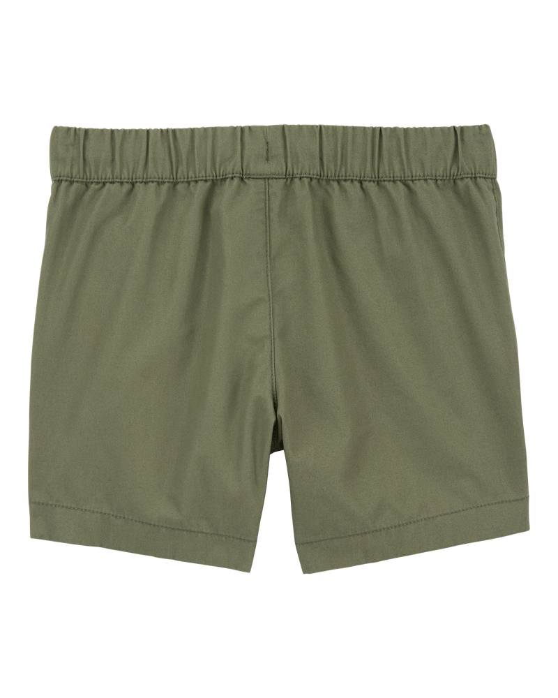 Toddler Pull-On Poplin Shorts - Olive, image 4 of 6 slides