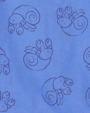 Baby Boy Hermit Crab Cotton Romper - Blue, 