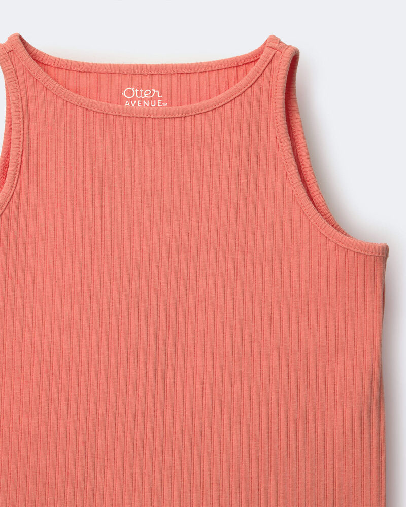 Toddler Girl Ribbed Playtime Tank Top - Coral, image 5 of 5 slides
