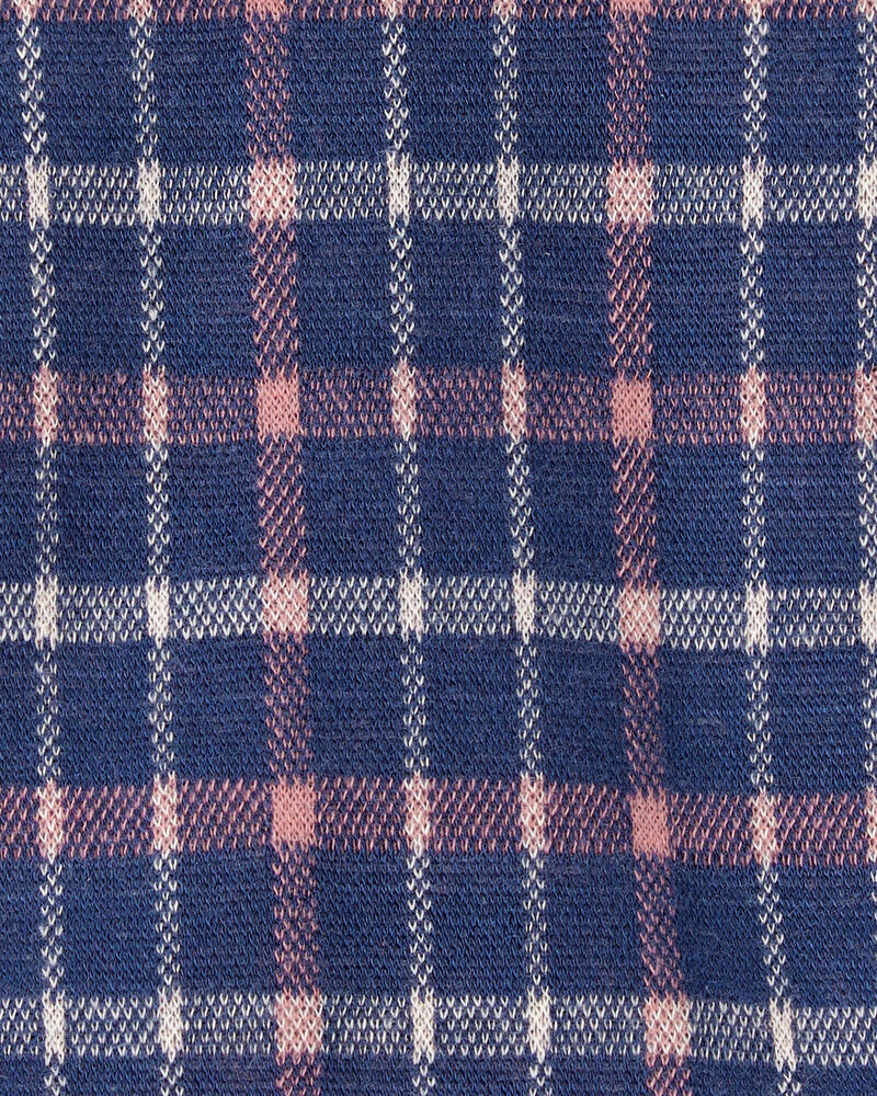 Toddler Girl 2-Piece Cherry French Terry Tee & Plaid Skirt Set - Grey/Navy, image 8 of 10 slides