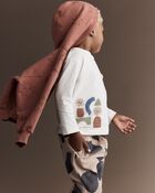 Toddler Long-Sleeve Pocket Relaxed Tee with Shapes - Cream, image 4 of 6 slides