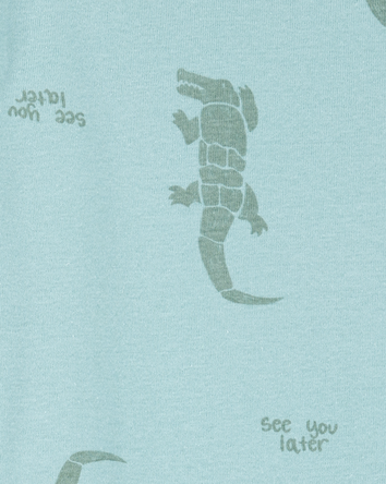 Toddler Boy 2-Piece Alligator Print 100% Snug Fit Cotton Pajamas - Blue, 