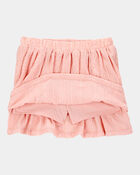 Toddler 2-Piece Butterfly Short-Sleeve Top & Crochet Skort Set - Pink/Ivory, image 6 of 8 slides