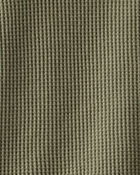Toddler Boy Long-Sleeve Waffle Knit Utility Shirt - Green, image 3 of 4 slides