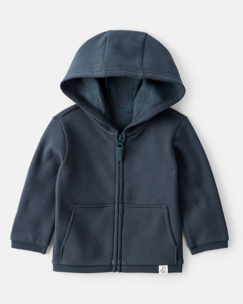 Baby Boy DayDream Fleece Long-Sleeve Zip-Up Jacket - Navy, image 1 of 4 slides