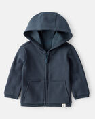 Baby Boy DayDream Fleece Long-Sleeve Zip-Up Jacket - Navy, image 1 of 4 slides