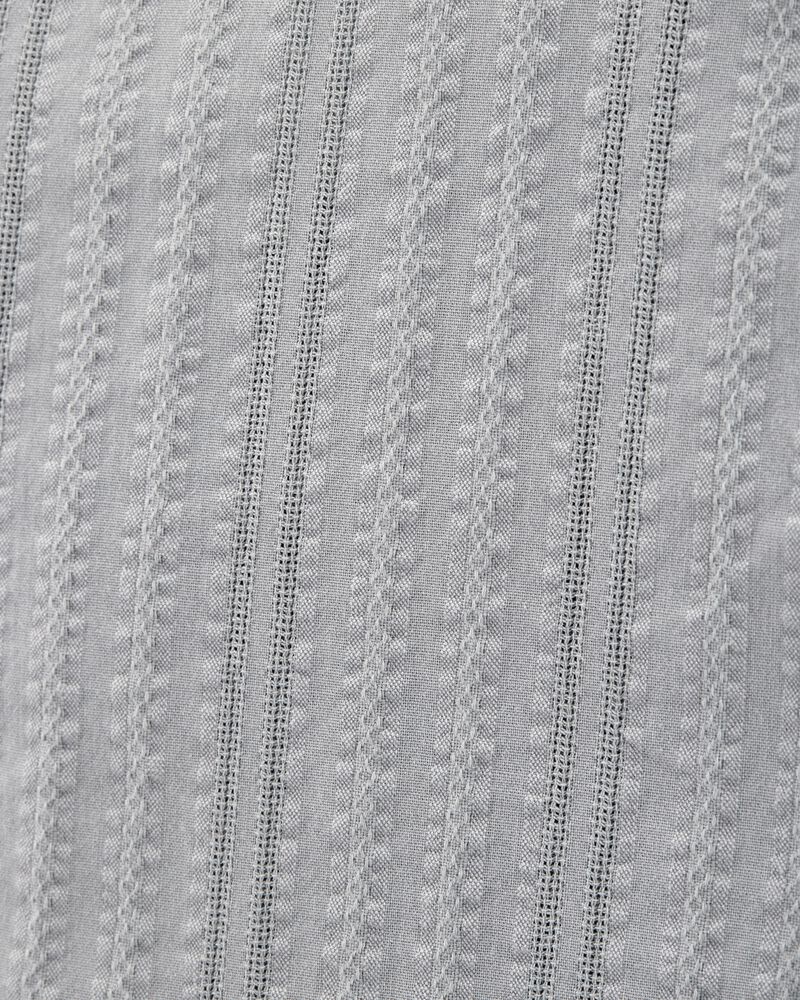 Toddler 2-Piece Seersucker Button-Down Shirt & Drawstring Shorts Set - Grey, image 4 of 9 slides