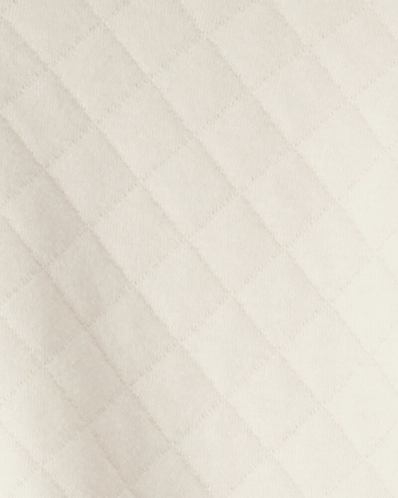 Toddler Girl Quilted Quarter-Zip & Floral Legging Set - Cream, image 3 of 5 slides