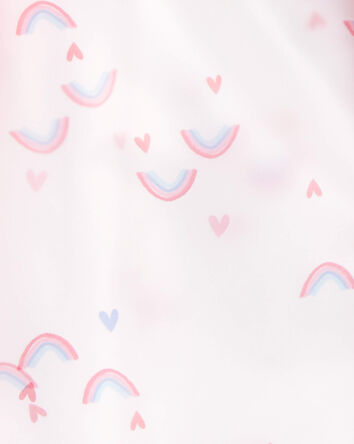 Toddler Girl Rainbow Translucent Rain Jacket - Pink, 