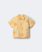 Toddler Boy Button-Down Short-Sleeve Shirt in Sunny Life Print - Yellow, image 2 of 6 slides