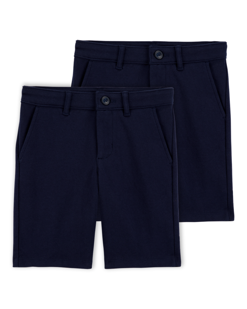 Kid 2-Pack Ponte Knit Uniform Pants - Navy, image 1 of 4 slides