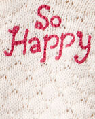 Baby 2-Piece Heart Sweater & Pull-On Pant Set - Ivory/Pink, image 6 of 7 slides