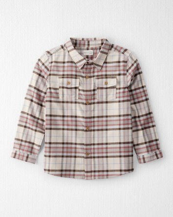 Boys Organic Cotton Button-Front Flannel, 