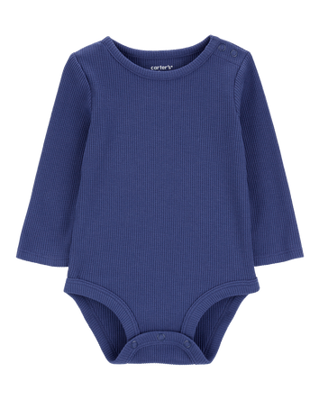 Baby Waffle Knit Long-Sleeve Bodysuit, 