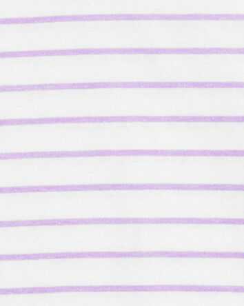 Kid Striped Short-Sleeve Fashion Top - Purple, 