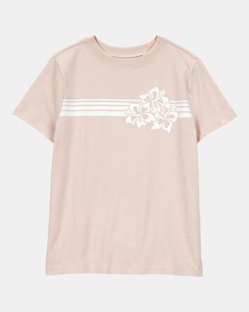 Boys Floral Short-Sleeve Graphic Tee - Khaki, 