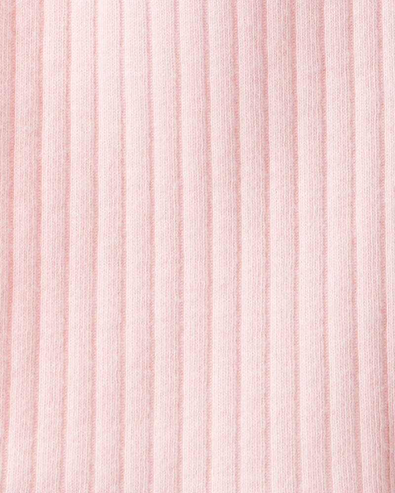 Baby Girl Cotton Ribbed Stretch Leggings - Pink, image 3 of 4 slides