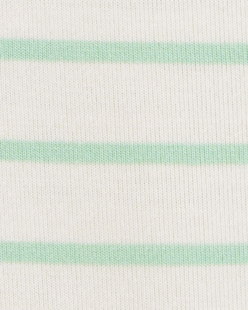 Baby Boy Striped PurelySoft Romper - Green, image 3 of 5 slides
