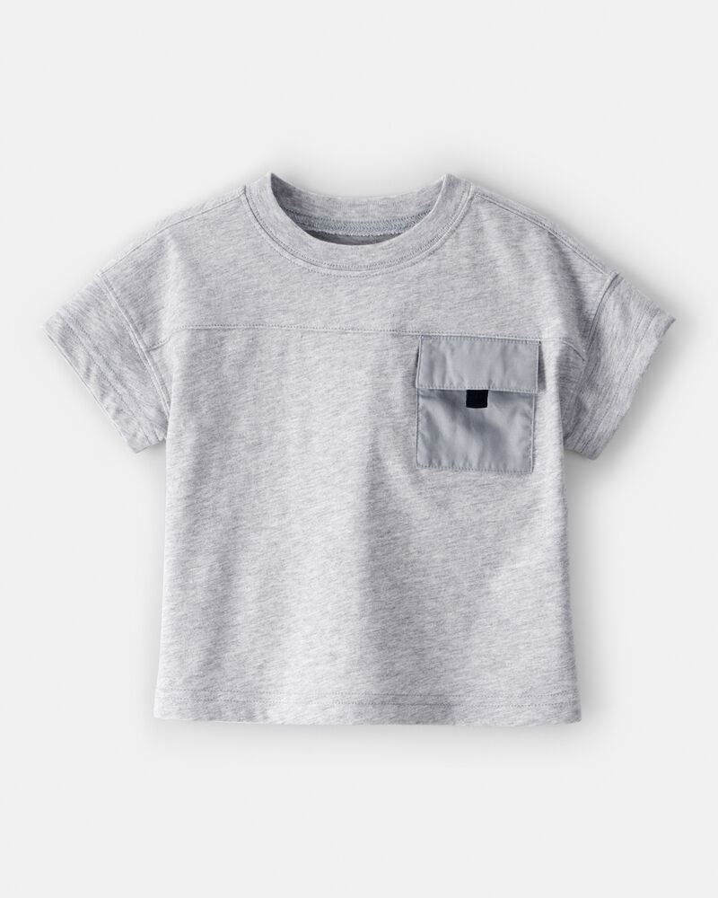 Baby Boy Short-Sleeve Pocket Tee - Grey, image 1 of 5 slides