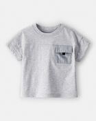 Baby Boy Short-Sleeve Pocket Tee - Grey, image 1 of 5 slides