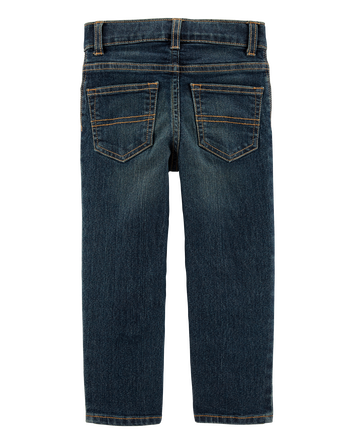Baby Faded Dark Wash Straight-Leg Jeans, 