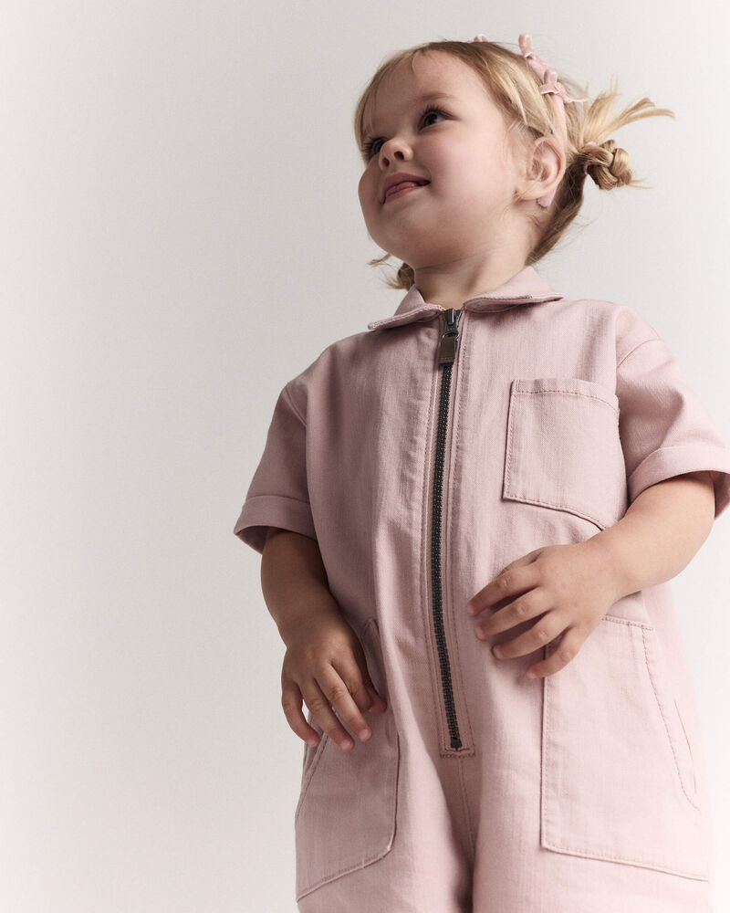 Toddler Girl Day Out&trade; Cropped Jumpsuit - Light Pink, image 1 of 7 slides